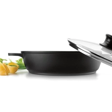 Faitout Fonte Avec Couvercle En Verre 36 Cm Noir - Image 2