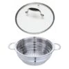 Lot Panier Vapeur Multidiamètre Et Couvercle En Verre Excell'Inox 24 Cm