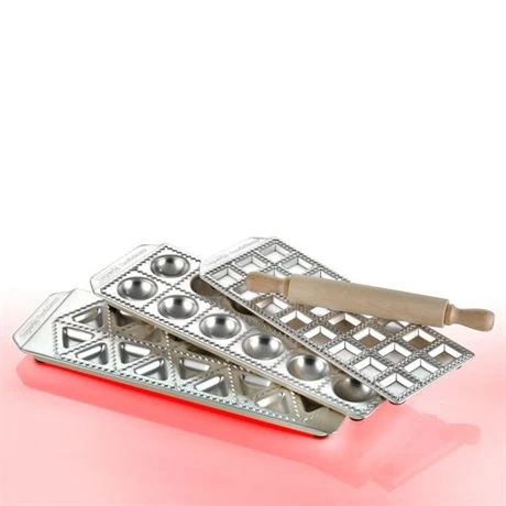 Imperia Coffret Raviolamp Tris 3 Plaques à Raviolis Et Tortellis + Rouleau