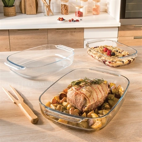 Set De 3 Plats à Four Rectangulaires En Verre Borosilicate - Image 2