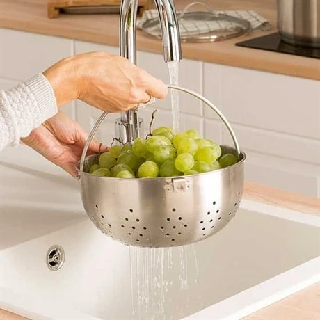 Faitout Inox 24 Cm Avec Panier Passoire Rotatif Et Couvercle En Verre 6,7 L - Image 3