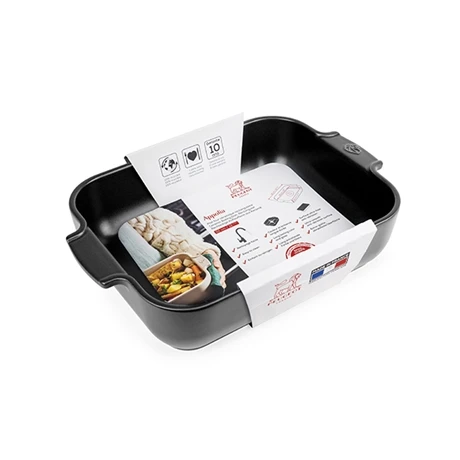 Peugeot Plat à Four Céramique Appolia Rectangulaire Noir Mat 32 Cm - Image 2