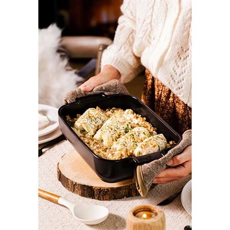 Peugeot Plat à Four Céramique Appolia Rectangulaire Noir Mat 32 Cm - Image 3