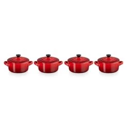 Le Creuset Set 4 Mini-cocottes Céramique 10 Cm Cerise