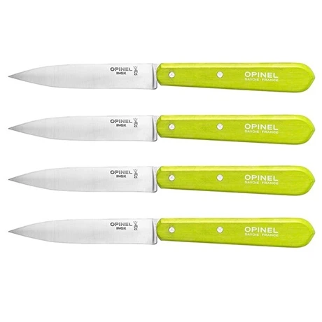 Opinel Set 4 Couteaux Office Lames Lisses Inox 10 Cm Coloris Pomme