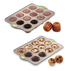Lot De 2 Plaques Rigiflex' : Plaque 12 Muffins Et Plaque 12 Canelés