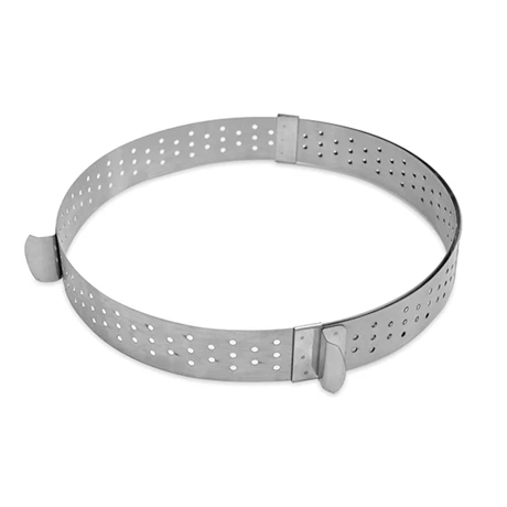 Cercle à Tarte Extensible Perforé En Inox